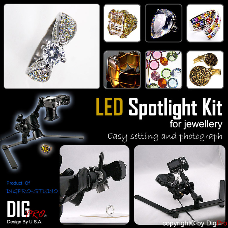 DigPro DP-LEDKIT Spotlight for Jewellery Kit with Tripod